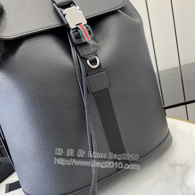 Gucci專櫃古馳最新款飾織帶大號男士雙肩背包 jh1961型號：816750